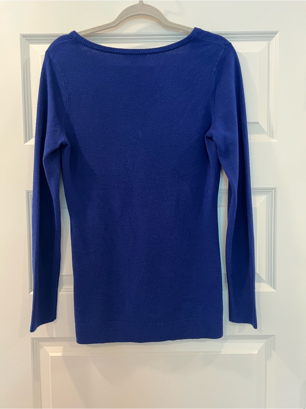 New York & Company Cobalt Blue V Neck Pullover Sweater Medium - Picture 8 of 10